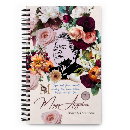9d7a5b49f143f6052ebb0f5c9b2f64f6.jpg Maya Angelou "Hope and Fear Cannot Occupy the Same Space" Spiral notebook