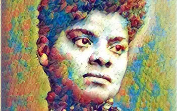 Illustrated portrait of Ida B. Wells, journalist and anti-lynching activist